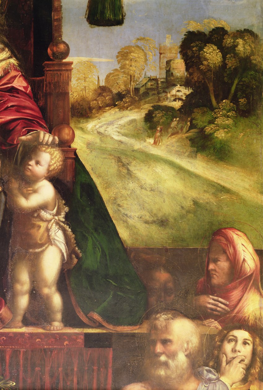 Sağ arka planı gösteren poliptikon detayı by D. and Garofalo Dossi