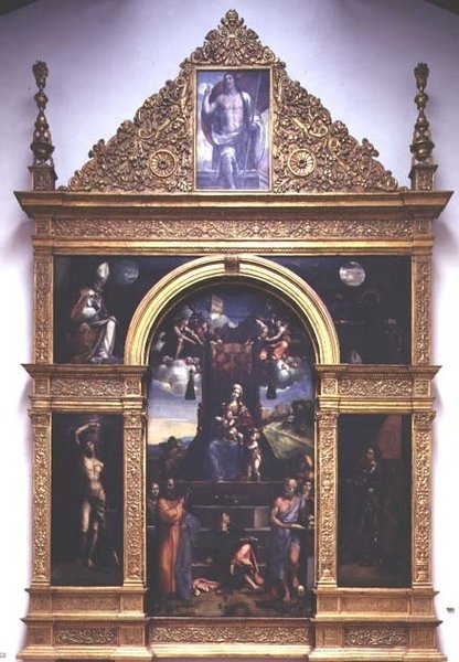 Azizler (petrol) ile enthroned Bakire ve Çocuk by D. and Garofalo Dossi