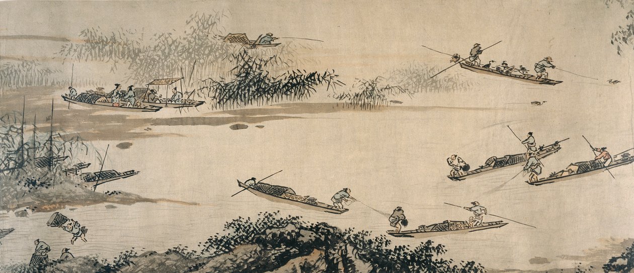 Sonbahar Nehri üzerindeki balıkçılar, Ming hanedanı, 15. yüzyıl. by Dai Jin