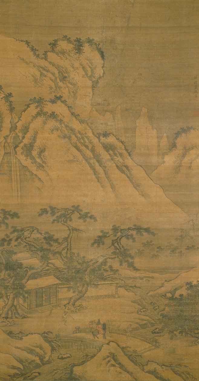 Yuan An Uyur Karda (ipek üzerine mürekkep ve açık renk) by Dai Jin