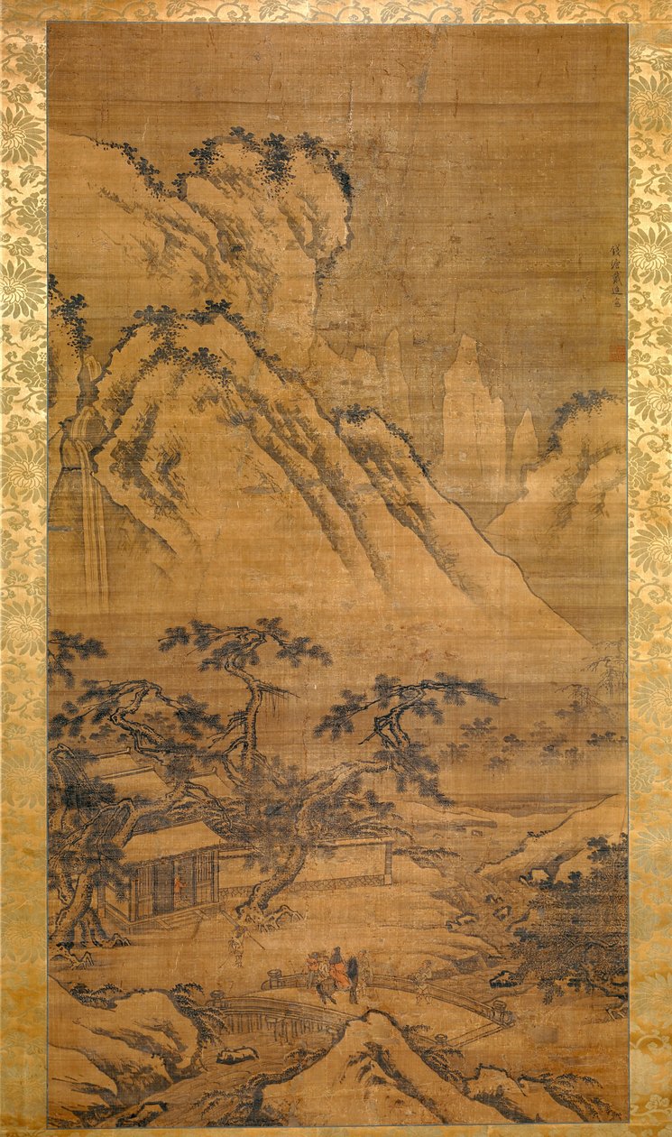 Yuan An Uyur Karda (ipek üzerine mürekkep ve renkli) by Dai Jin