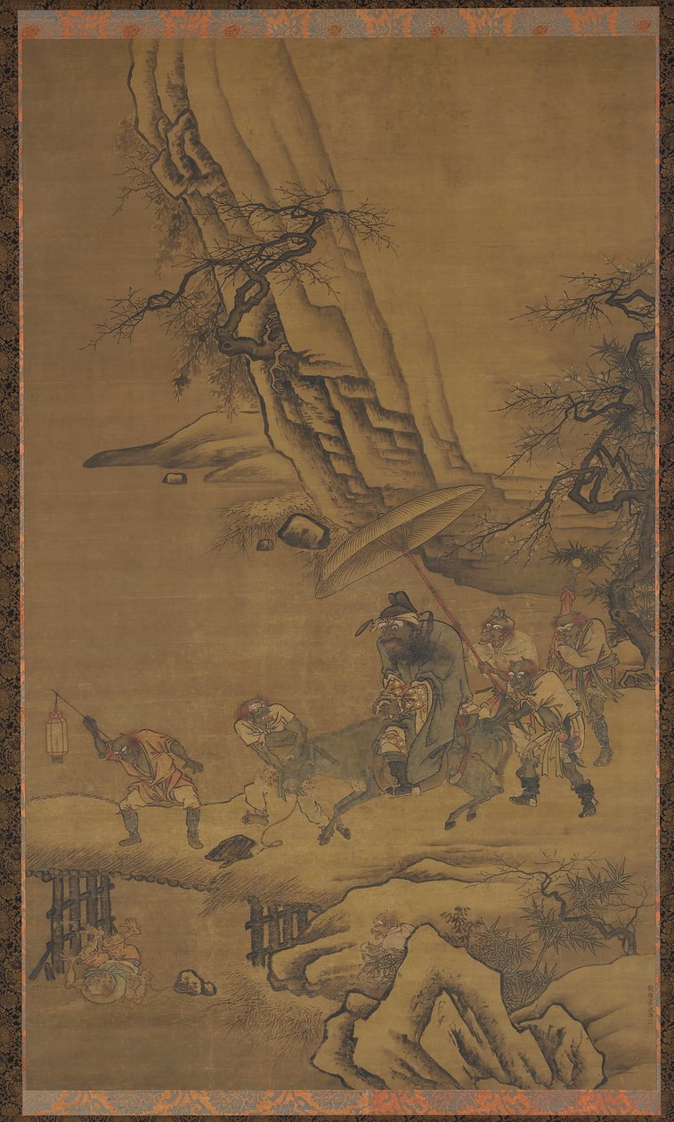 Zhong Kui ve Şeytanlar Köprüyü Geçiyor by Dai Jin
