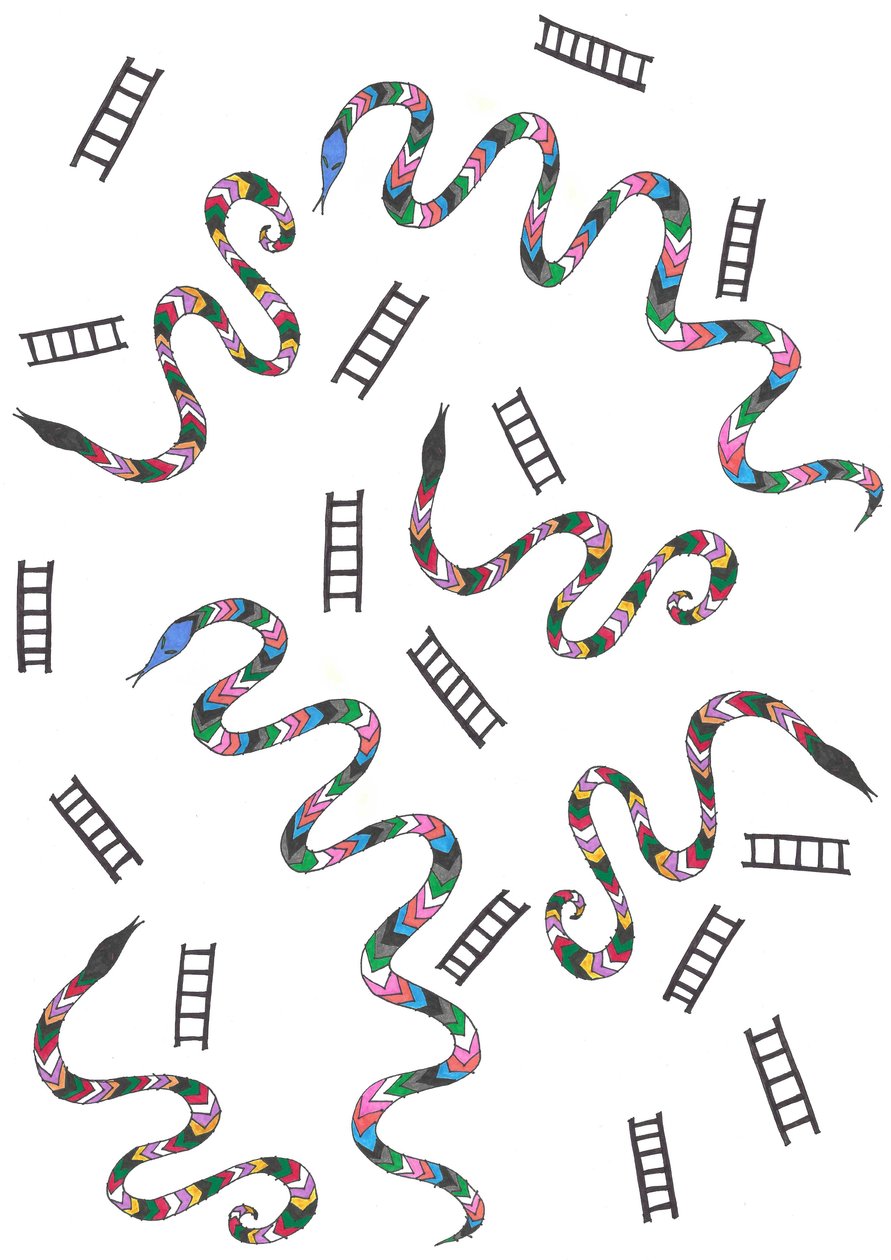Snakes  Ladders, 2024 (karışık teknik) by Daisy de Villeneuve