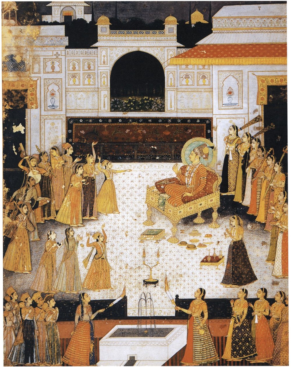 Maharaja Abhai Singh bir dans gösterisini izliyor by Dalchand