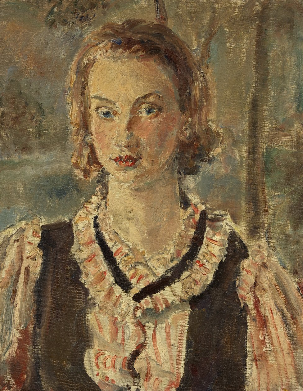 Bir Kızın Portresi (tuval üzerine yağlı boya) by Dame Ethel Walker