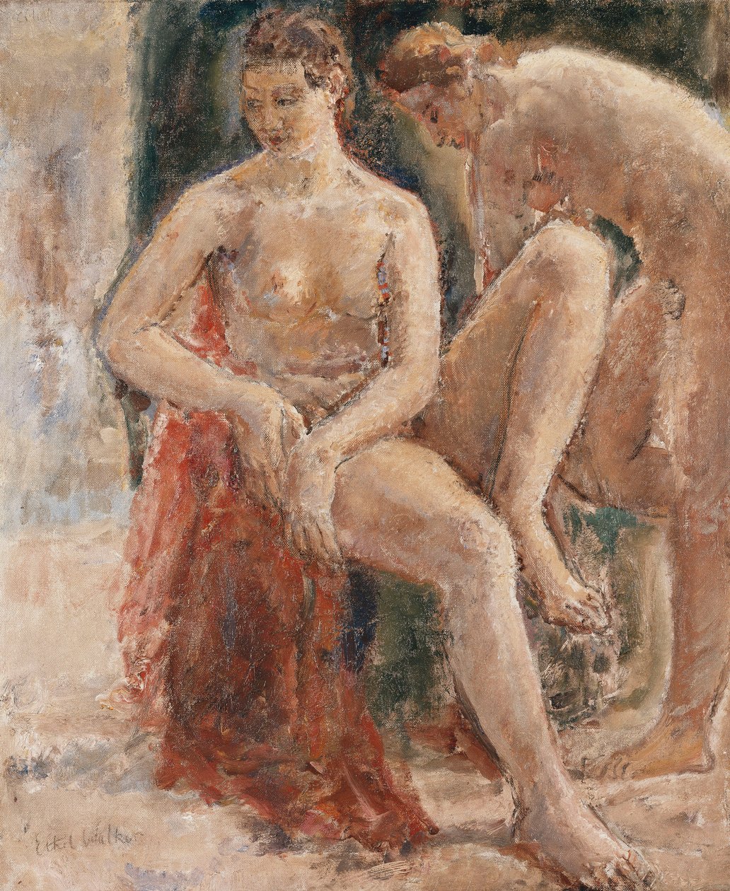 İki Kadın Çıplaklık by Dame Ethel Walker