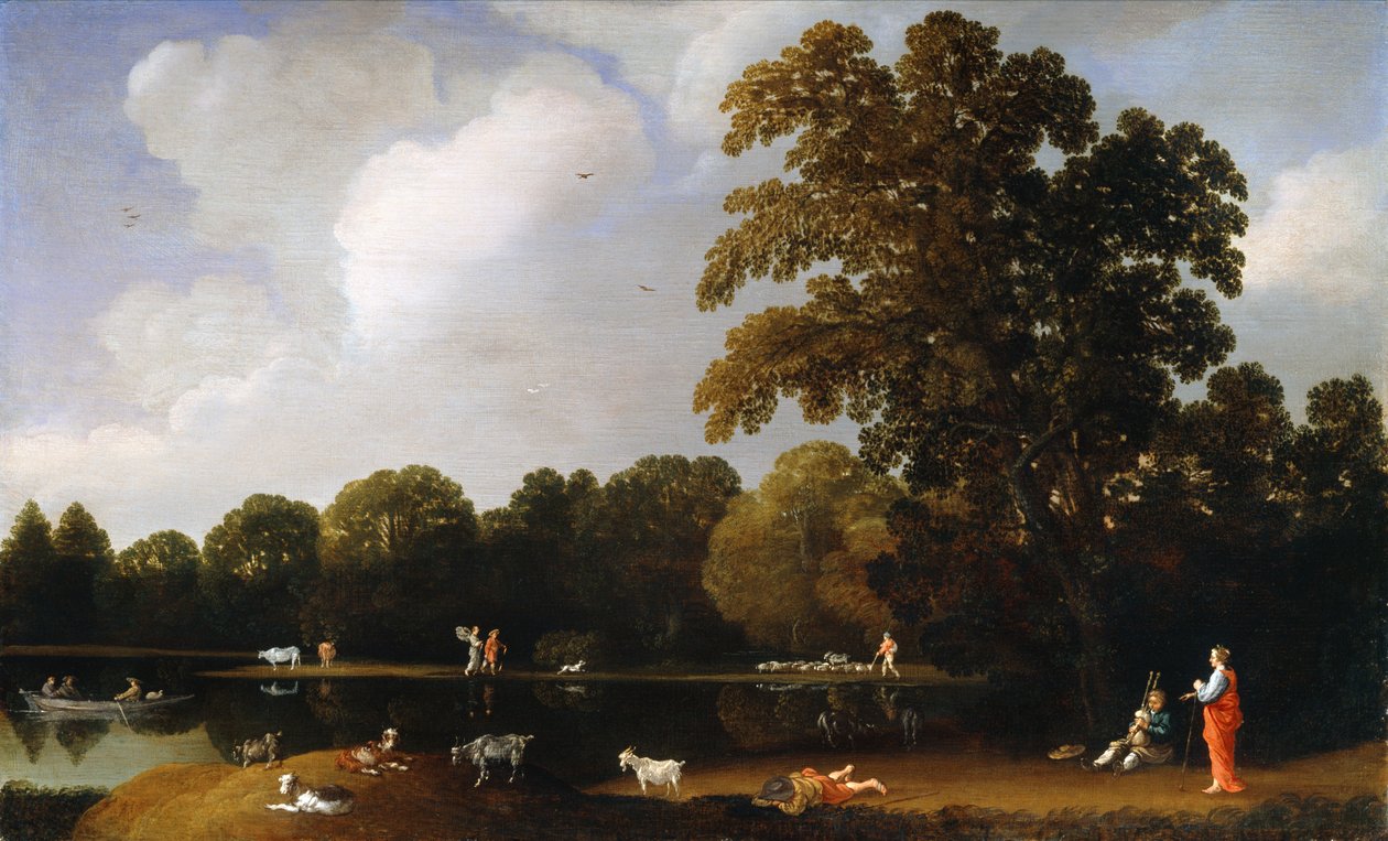 Apollo ve Marsyas ile Bir Nehir Manzarası by Daniel Cletcher