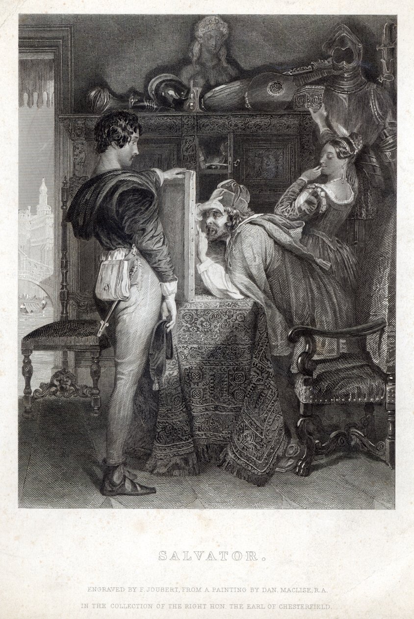 Salvator, Ferdinand Jean Joubert (1810-84) tarafından kazınmış by Daniel Maclise