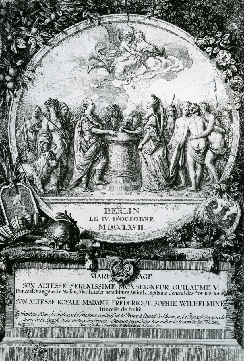 Prusya Prensesi Frederica'nın Orange Prensi William V ile Evliliği, 1767 by Daniel Nikolaus Chodowiecki