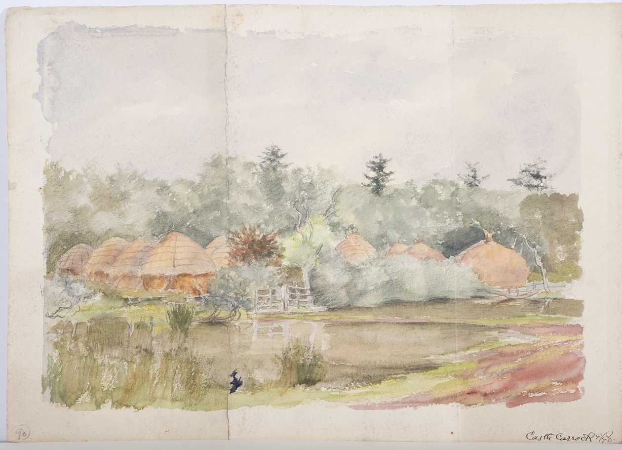 Castle Carrock, 1898 (kağıt üzerinde kalem ve tuvalet) by Daniel Oliver