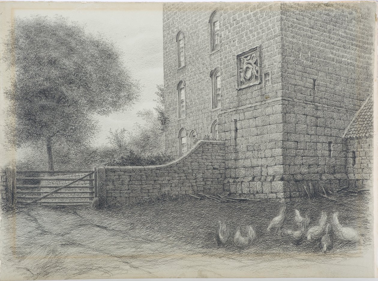 Cockle Park, Northumberland, c.1916 (kağıt üzerinde kömür) by Daniel Oliver