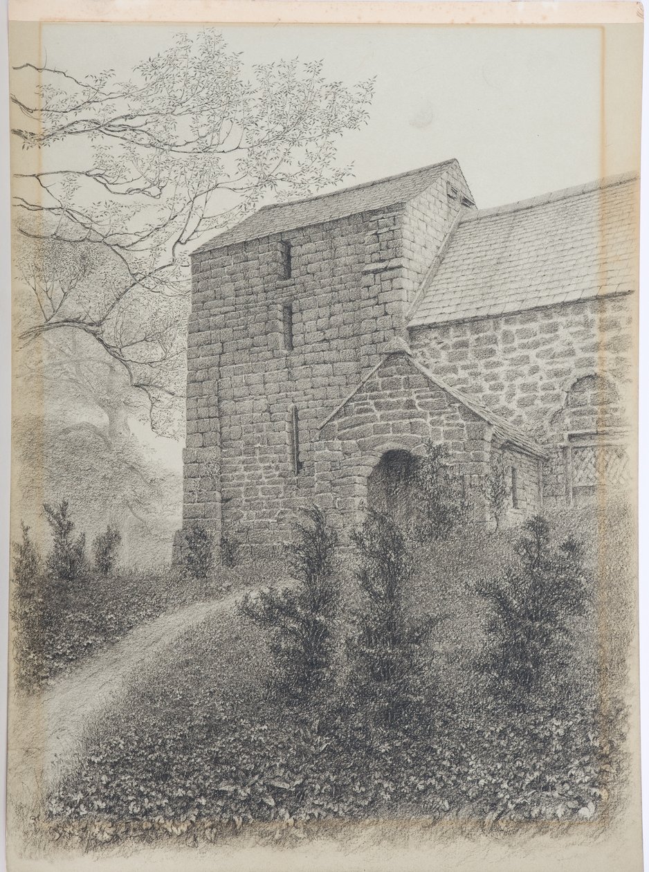 Ormside Kilisesi, Westmorland, c.1916 (kart üzerinde kömür) by Daniel Oliver