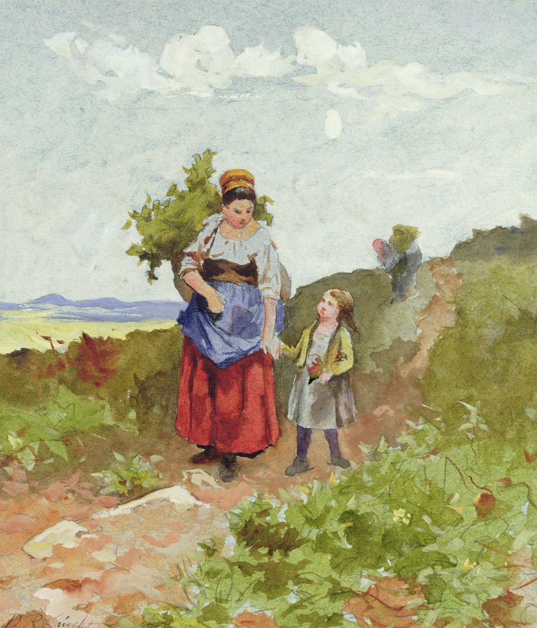 Yoldaki Fransız Köylüler by Daniel Ridgway Knight