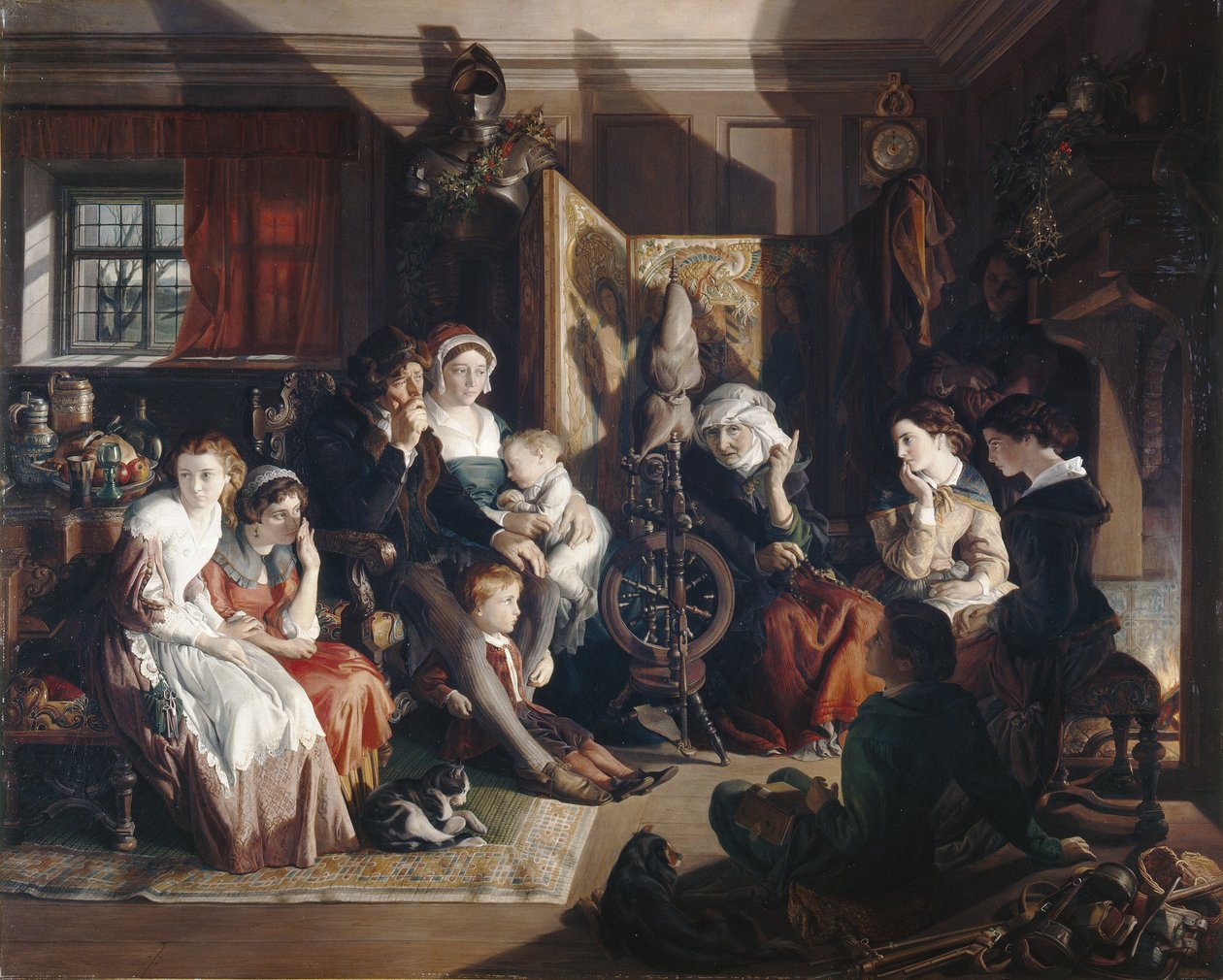 Bir Kış Gecesi Masalı, 1867 dolayları (tuval üzerine yağlı boya) by Daniel (1806 70) Maclise