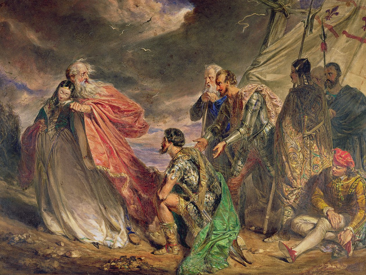 Lear ve Cordelia, 1843 dolayları (suluboya) by Daniel Maclise