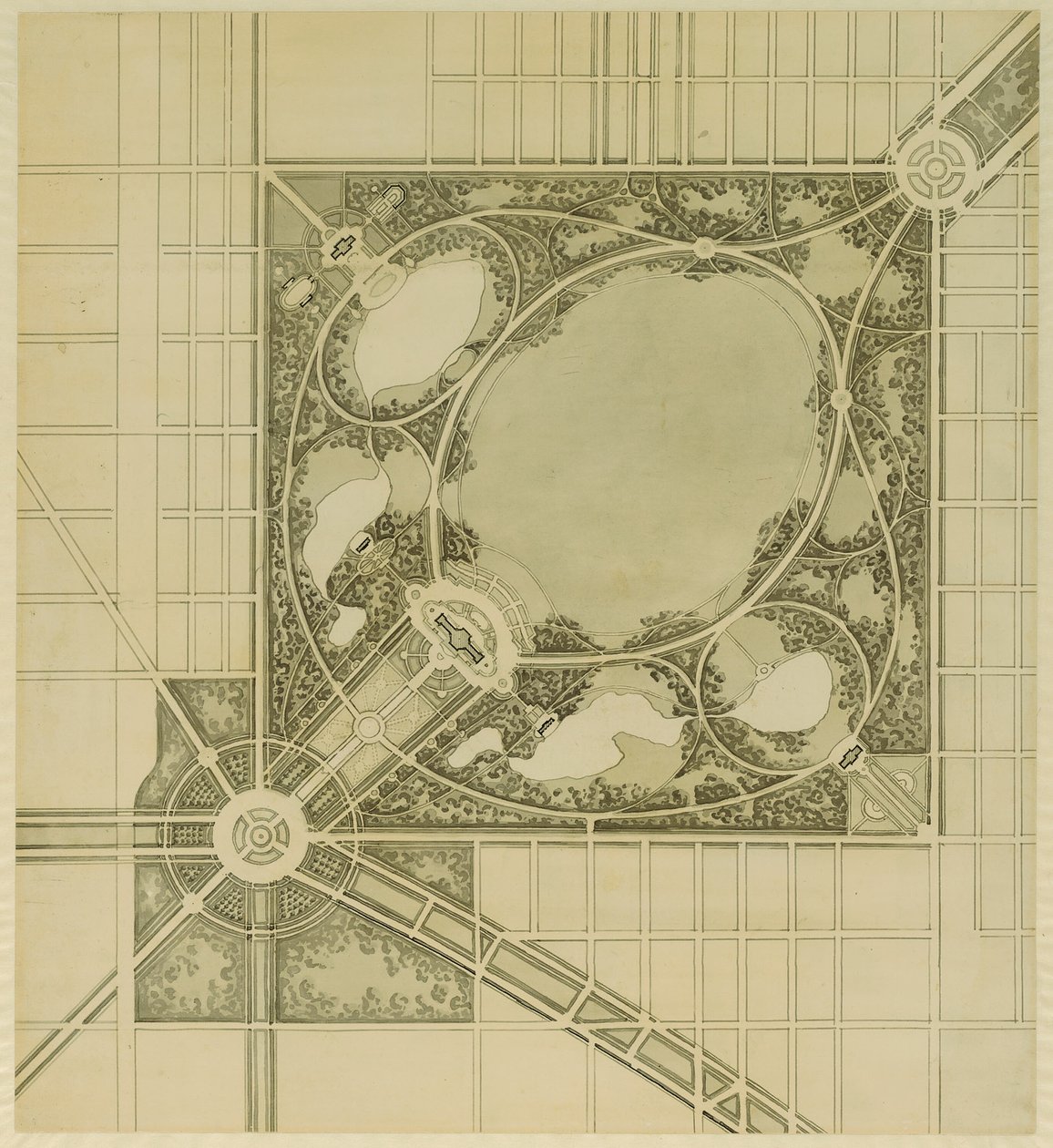Chicago Planı, Levha 62, Önerilen Parkın Planı, 1909. by Daniel Burnham