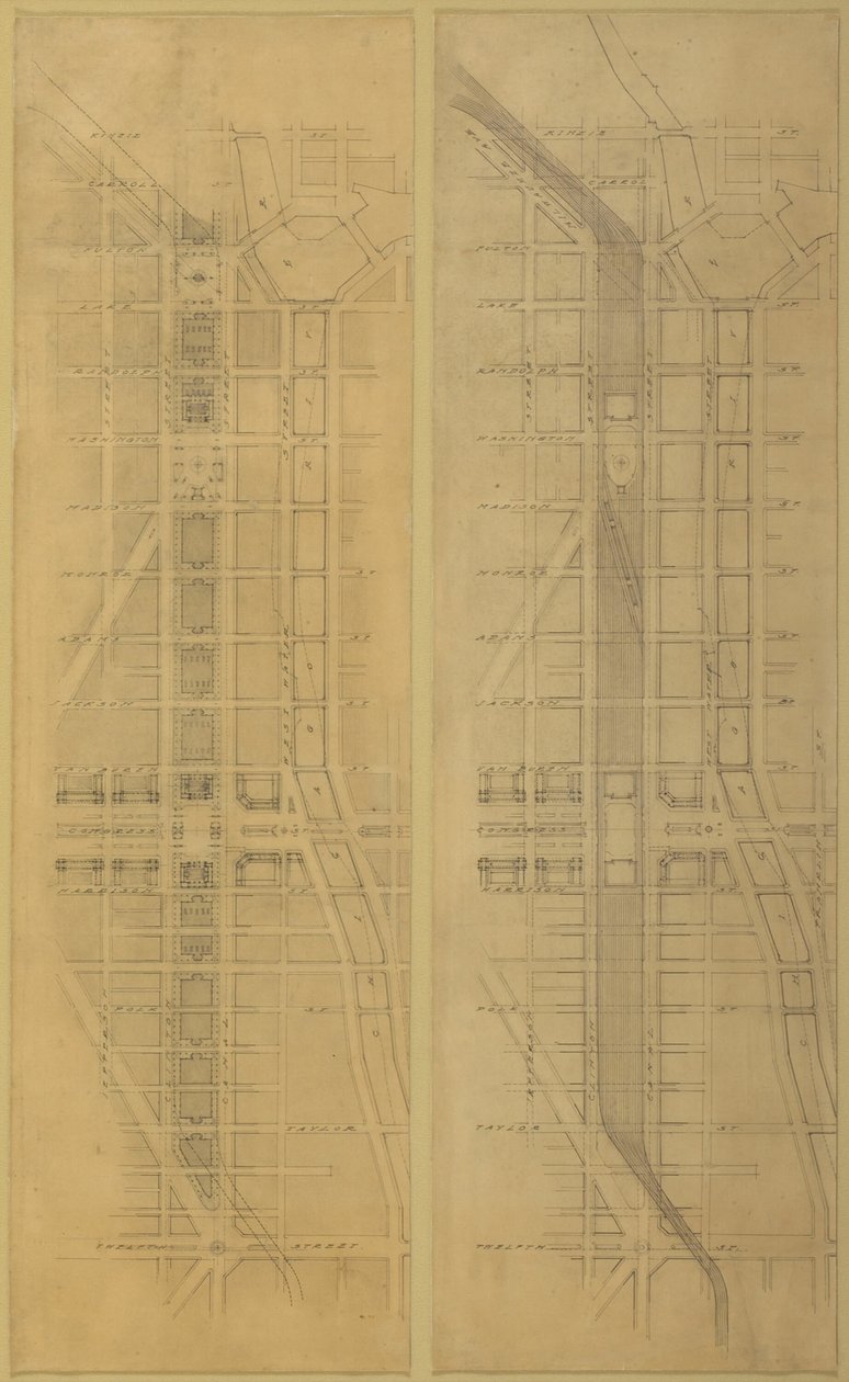 Levha 79 2 Chicago Planından Çizimler, 1909: Önerilen Yer ve Yerleşim Düzeni... by Daniel Burnham
