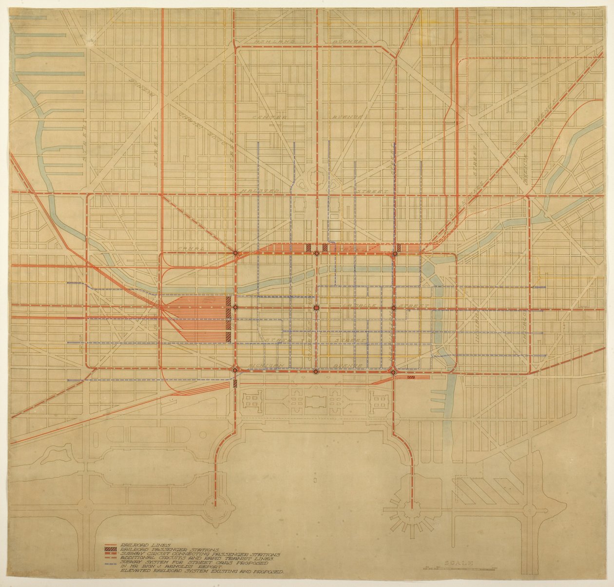 Chicago Planı, 1909: Chicago'dan Levha 80. Şehir Merkezi Şeması, Önerilen... by Daniel Burnham