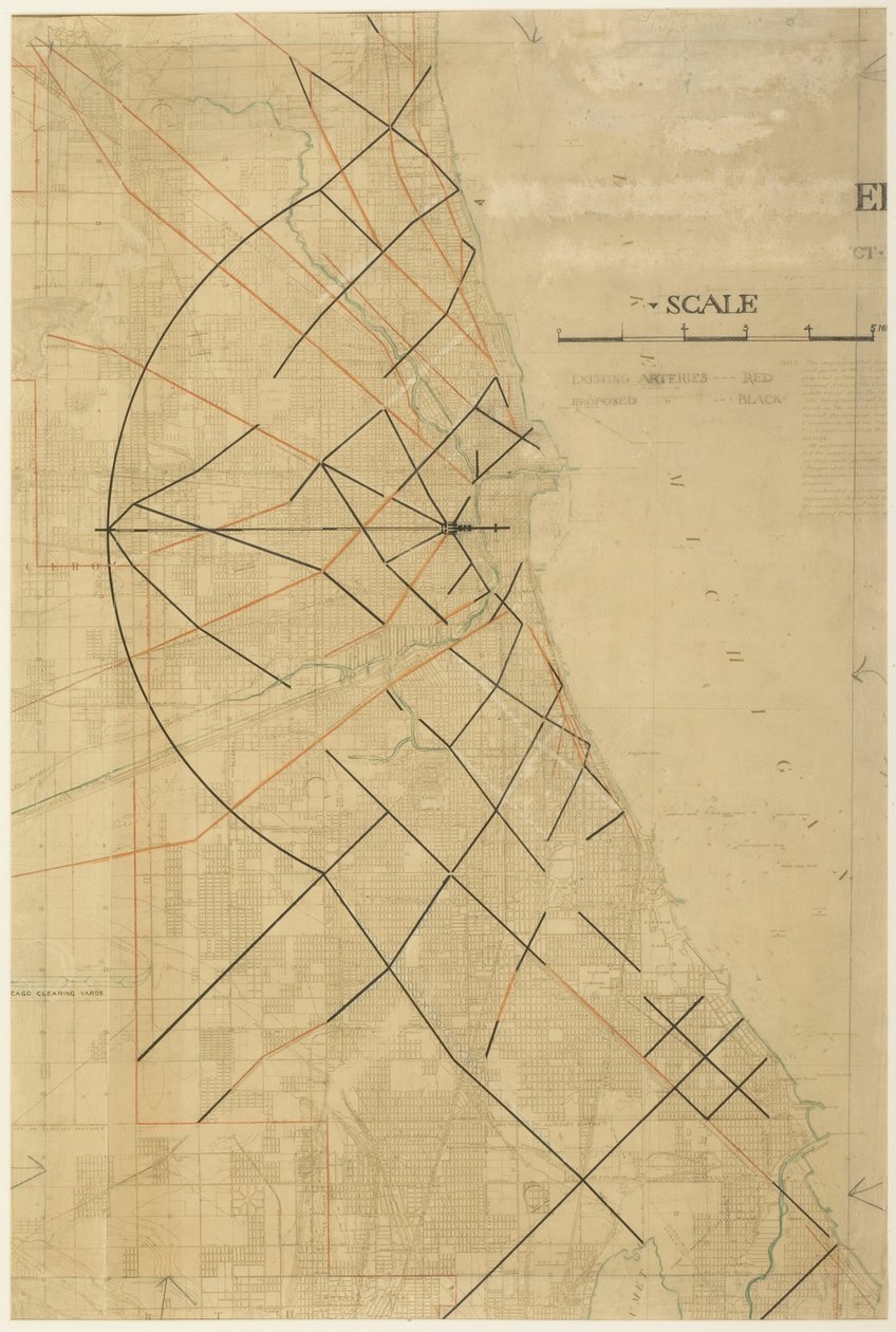 Chicago Planı, Chicago, Önerilen Çapraz Arterler, 1909