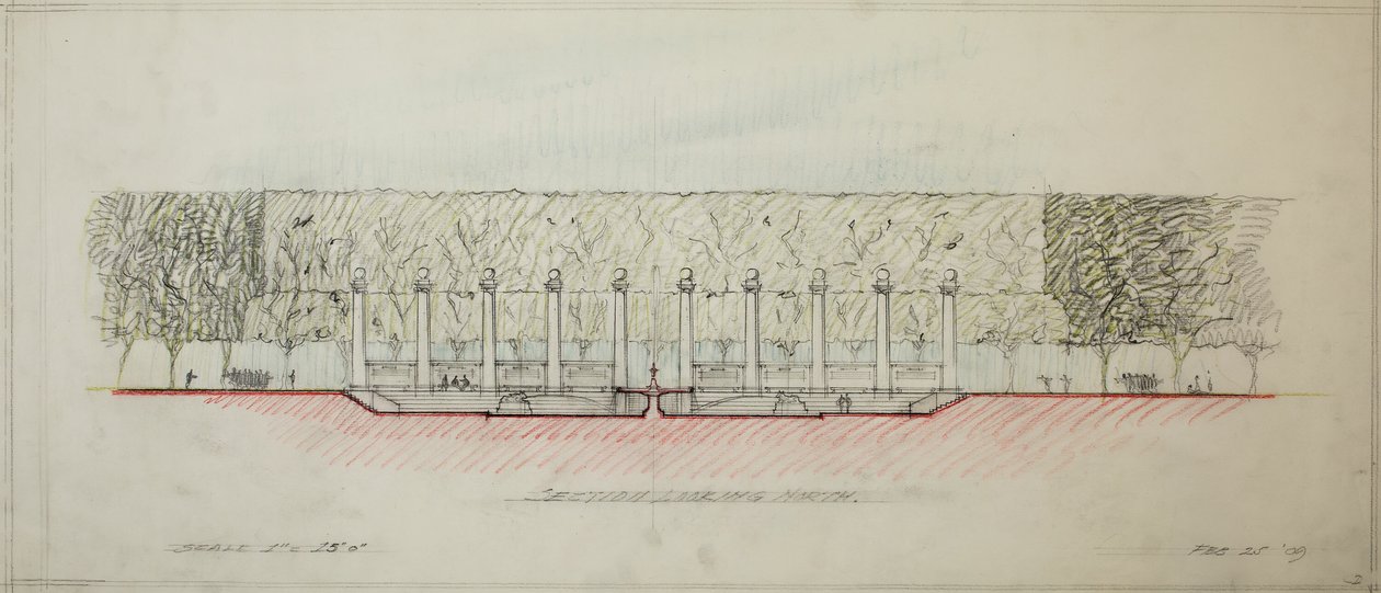 Potomac Round Point, Washington D.C., Section Sketch, 1909. by Daniel Burnham