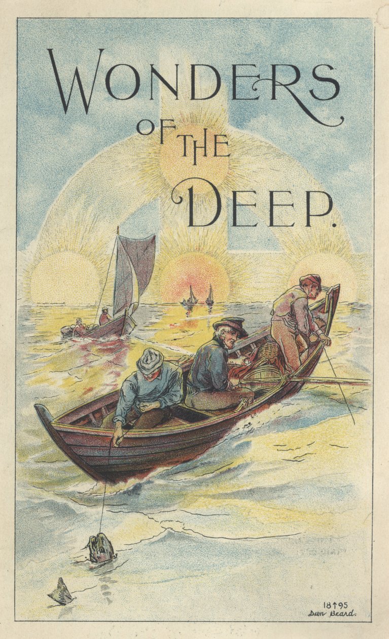'Derin Harikaları', Scott'ın Hipofosfitli Morina Karaciğeri Yağı Emülsiyonu için reklam, 1895 by Daniel Carter Beard