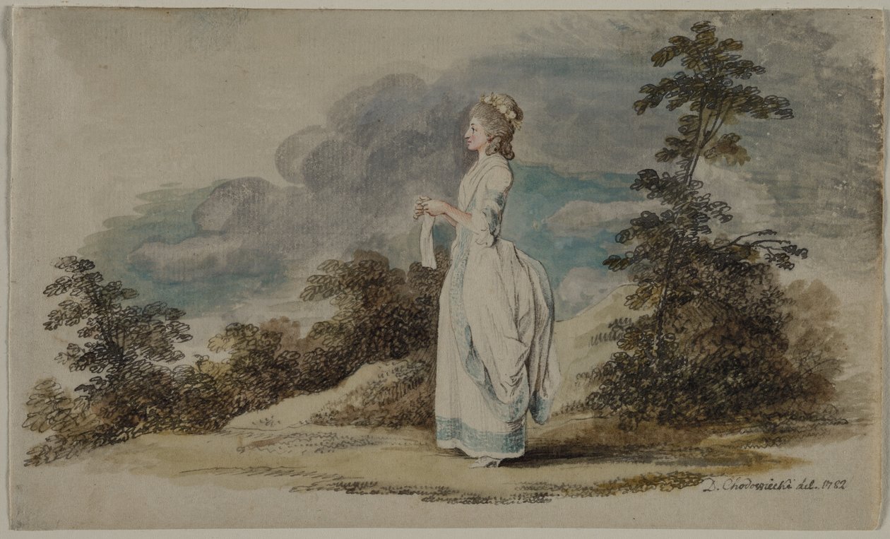 Susanne Sanatçının Yirmi Bir Yaşındaki Kızı, 1782. by Daniel Nikolaus Chodowiecki