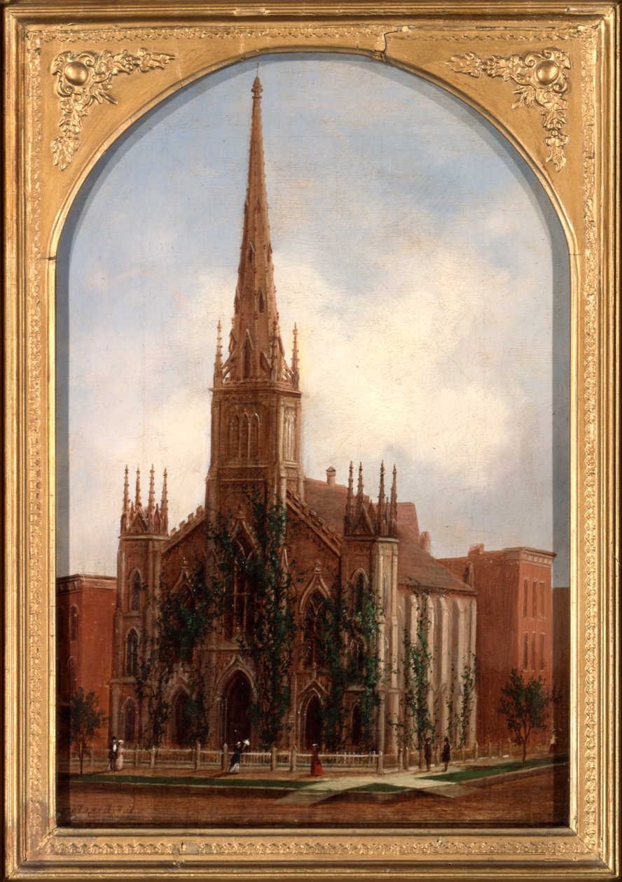 1871 yangınından önce St. Pauls Universalist Kilisesi, 1872 dolayları by Daniel Folger Bigelow