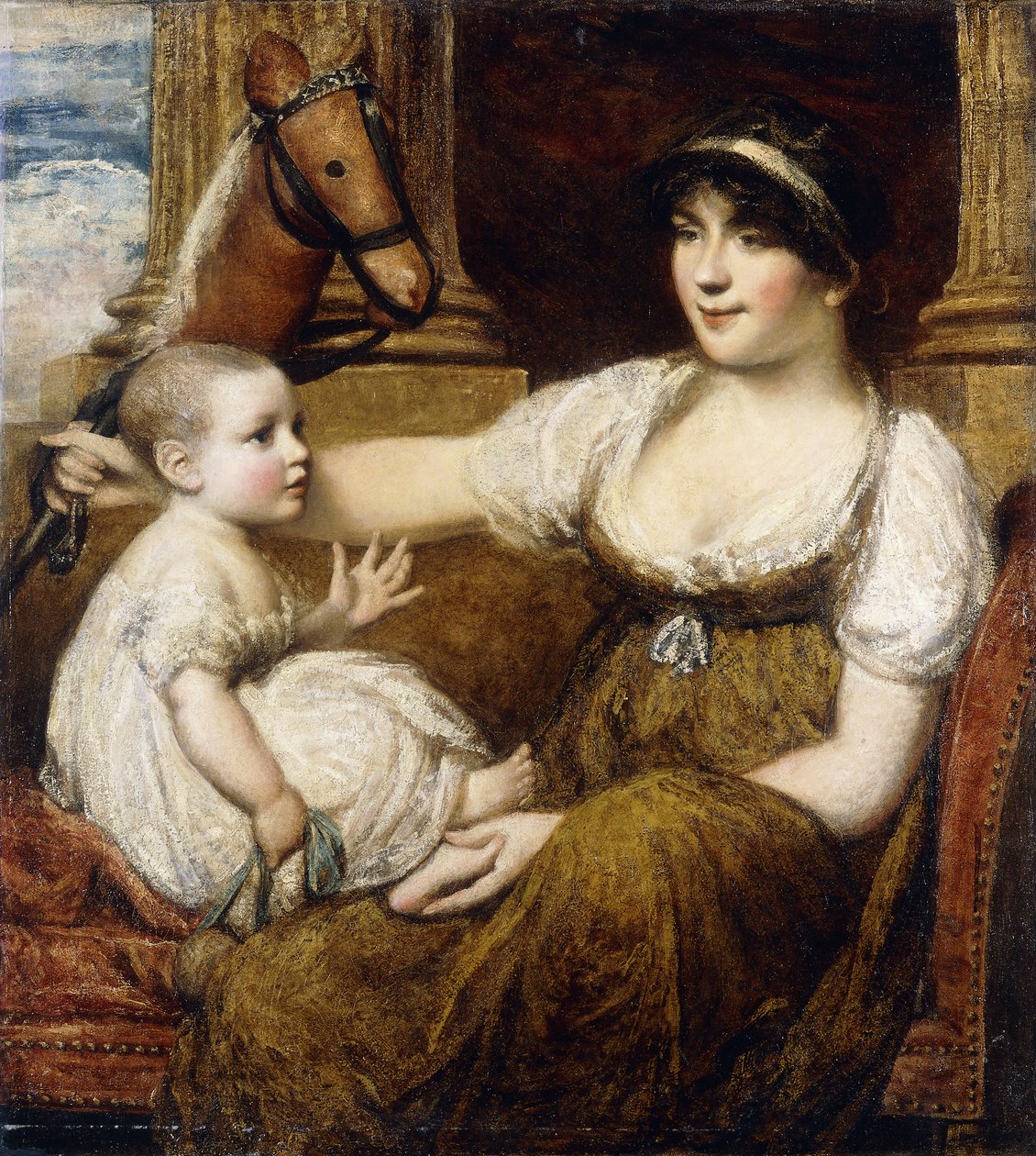 Hobi Atı Tutan, Çocuğuyla Oynayan Anne, by Daniel Gardner