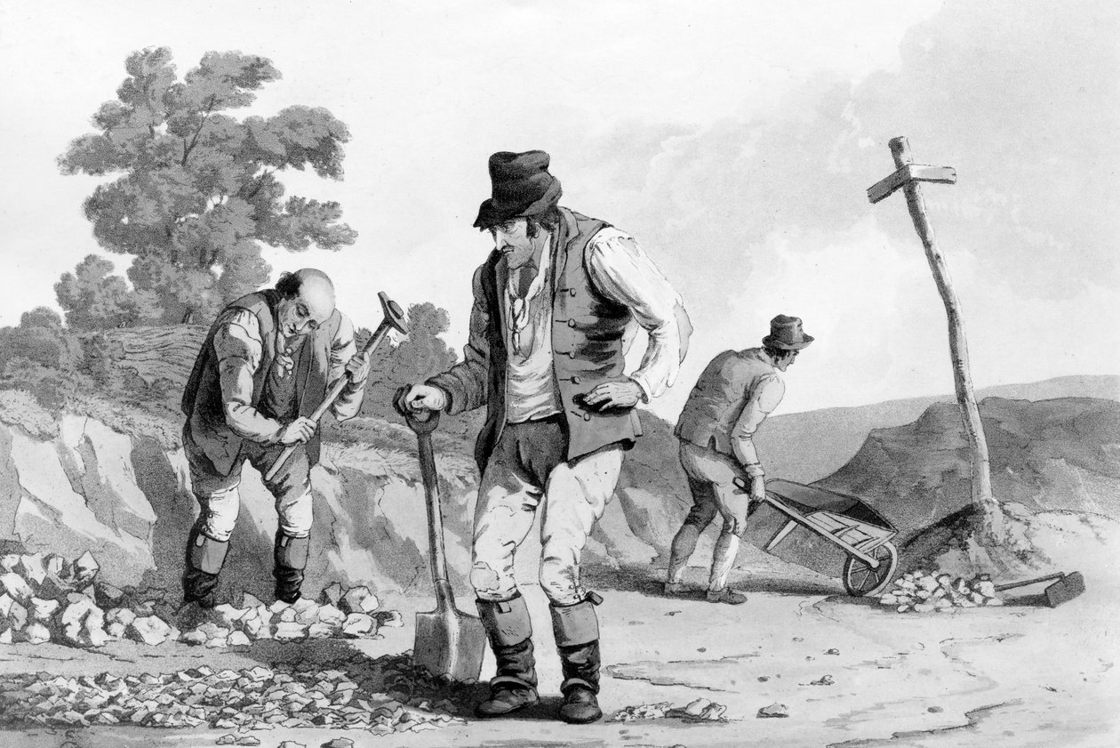 Road Menders, 1812  by Daniel Havell