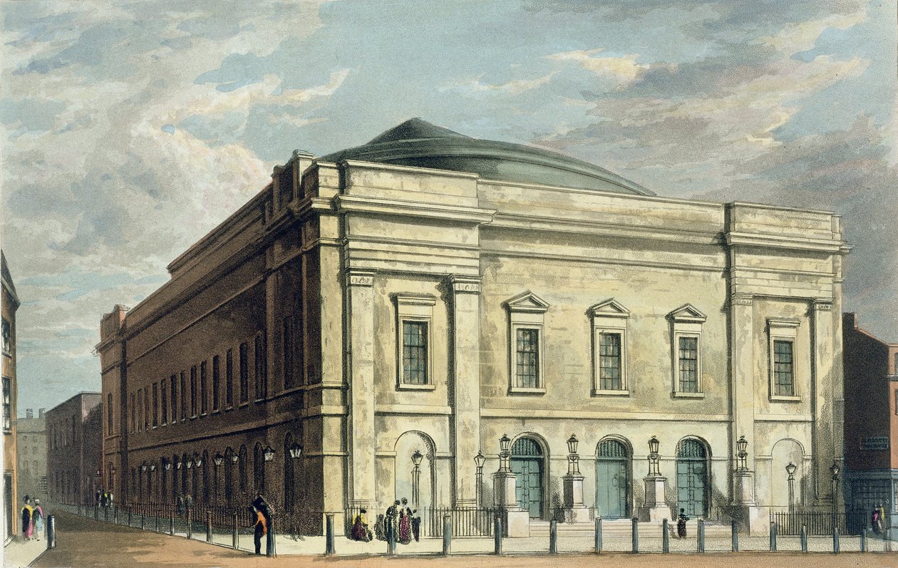 Londra'daki Theatre Royal, Drury Lane, Benjamin Wyatt tarafından 1812, 1826'da tasarlandı by Daniel Havell