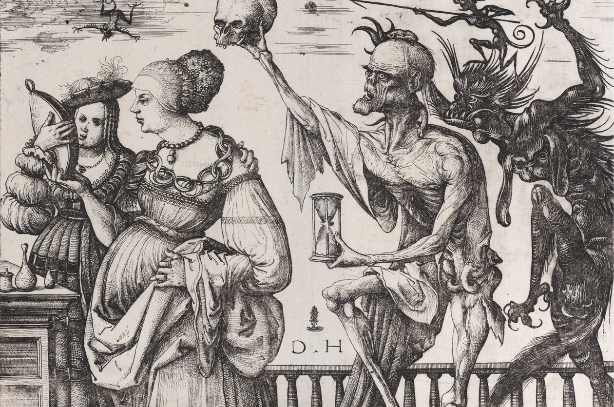 Ölüm ve İki Kadını Şaşırtan Şeytan, yak. 1515. by Daniel Hopfer