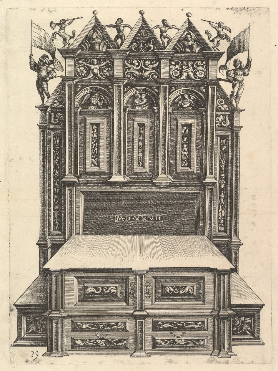 Bir yatak için tasarım, 1527. by Daniel Hopfer