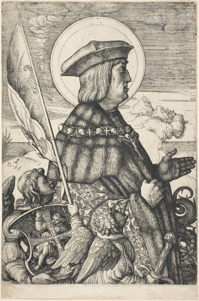 Aziz George Kılığındaki İmparator Maximilian I by Daniel Hopfer