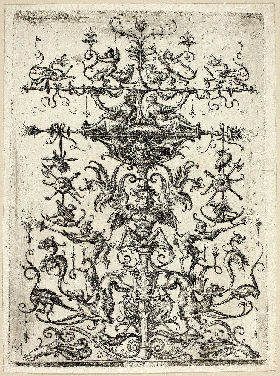 Arabesk süsleme, 1526/30, baskılı 1684 by Daniel Hopfer