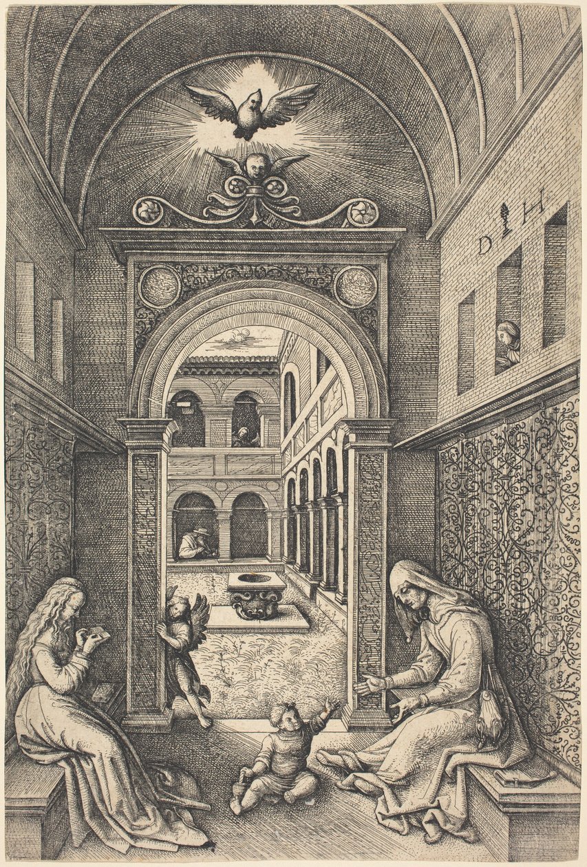 Bir Portal tarafından Aziz Anne ile Bakire ve Çocuk by Daniel Hopfer