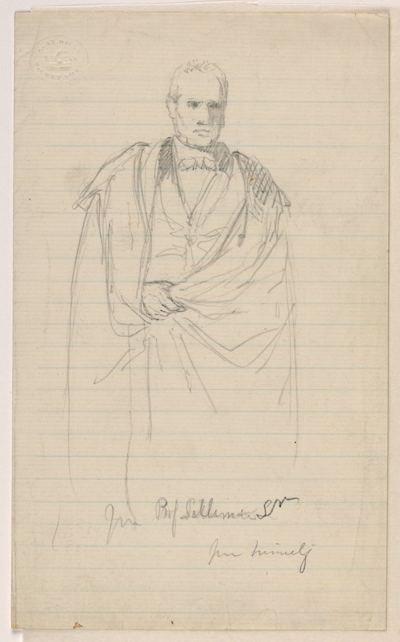 Çizim, Prof Benjamin Silliman, Sr. Ayakta; Solda: Profesör Benjamin Silliman, Sr. Oturan, 1858 by Daniel Huntington