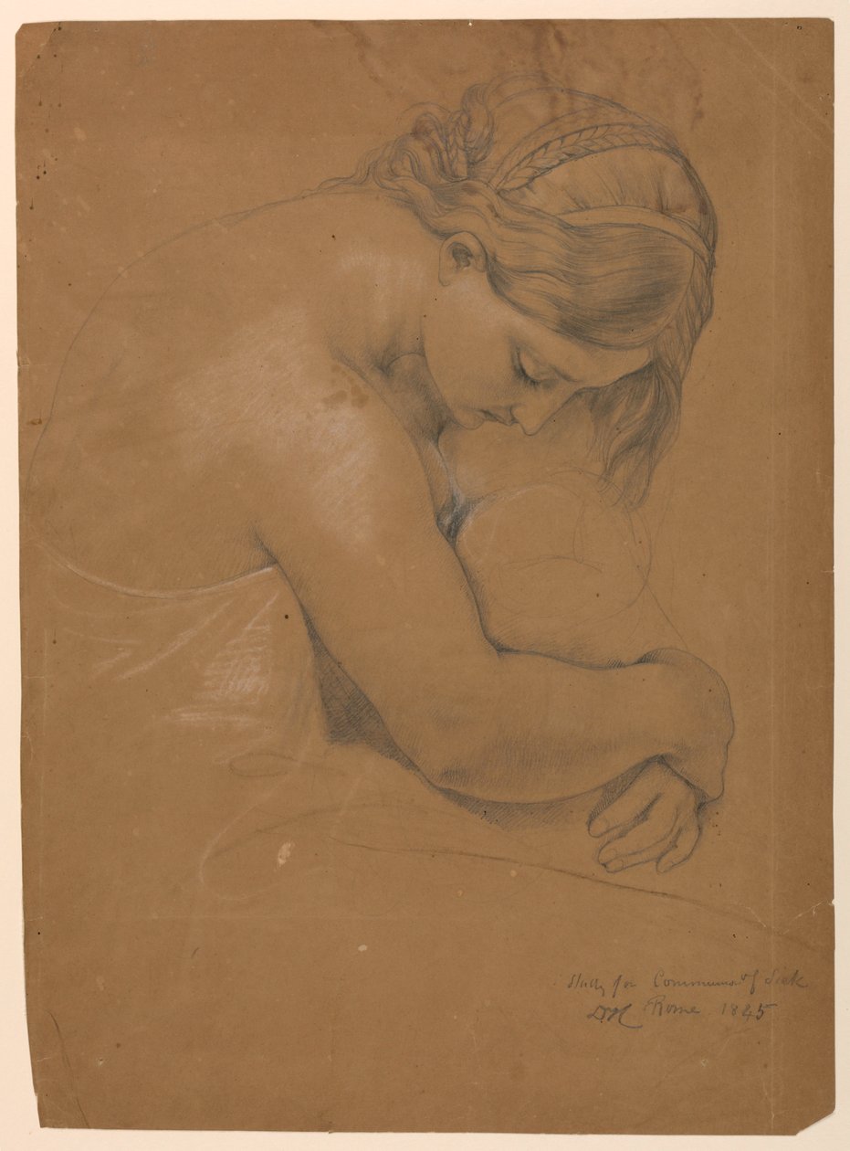 Çizim, "Hastaların Komünyonu" için Çalışma, 1845 by Daniel Huntington