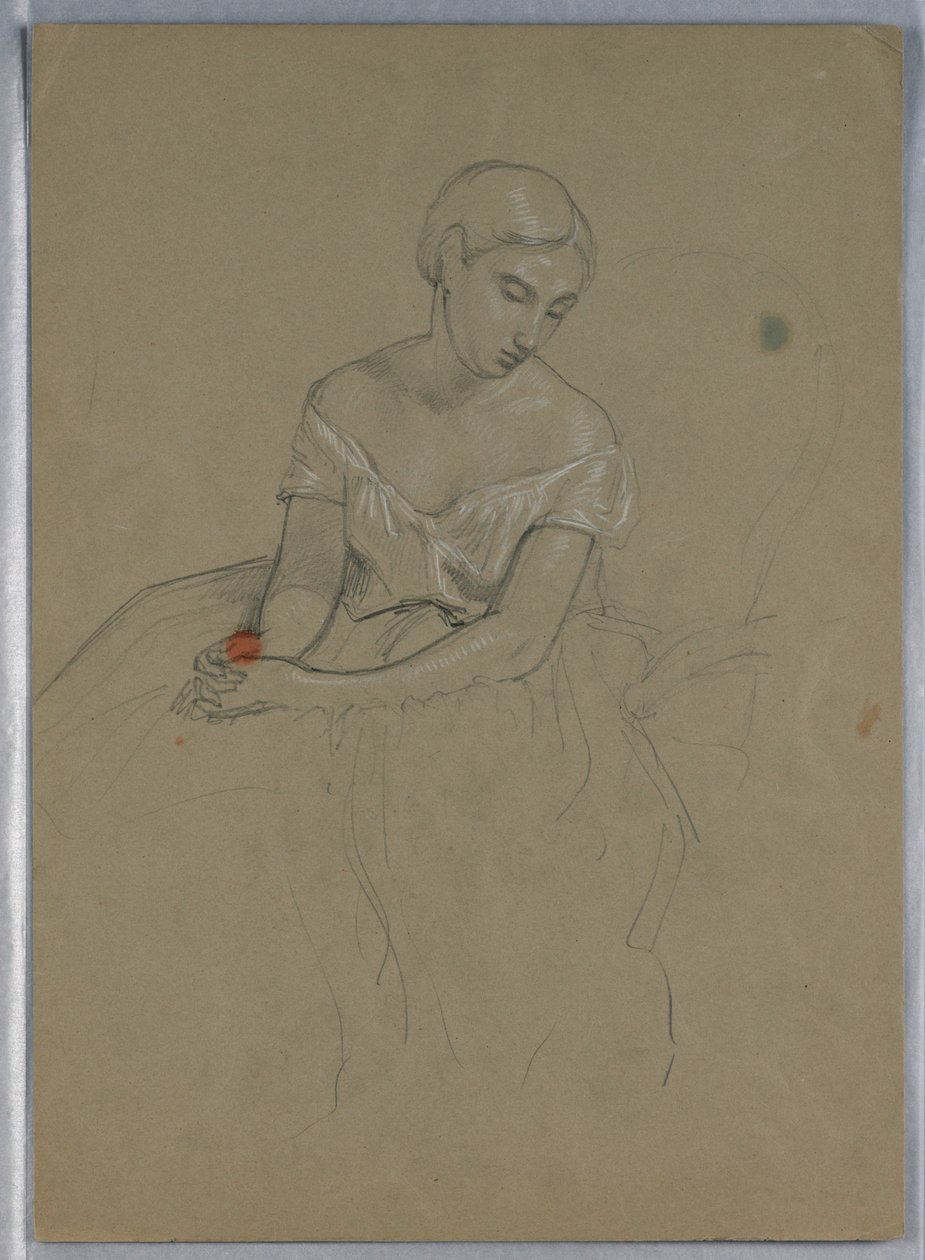 Çizim, "Martha Washington Resepsiyonu" için Çalışma, 1860 by Daniel Huntington