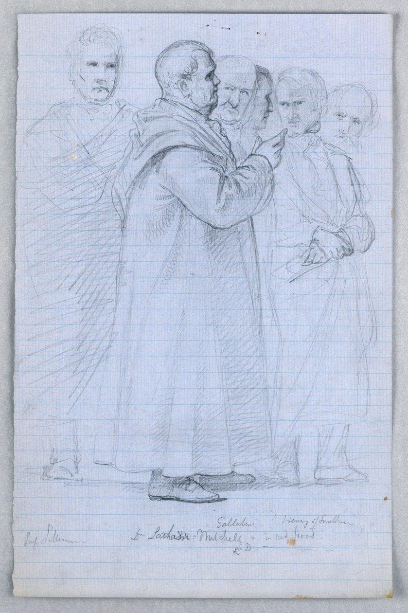 Çizim, "Bilimsel Grup" için Çalışma, 1858 by Daniel Huntington