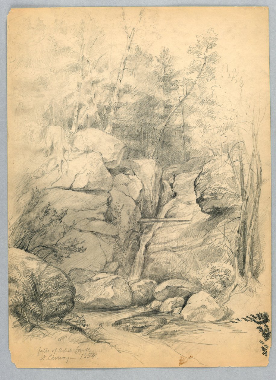 Sanatçılar Brook Şelalesi, Kuzey Conway, New Hampshire by Daniel Huntington