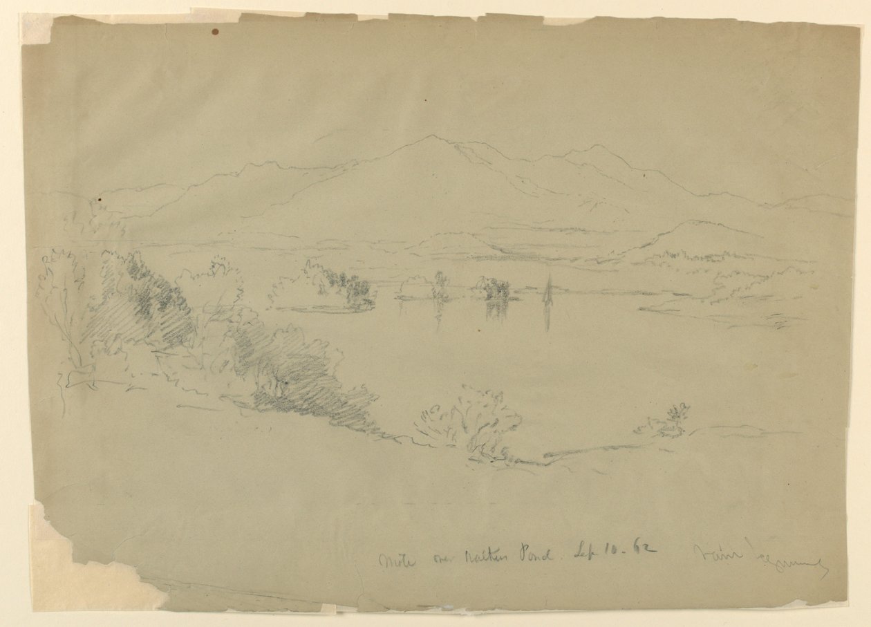 Manzara Kroki, Walker Pond, New Hampshire by Daniel Huntington