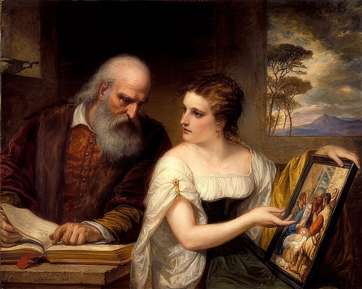 Felsefe ve Hıristiyan Sanatı. 1868 by Daniel Huntington