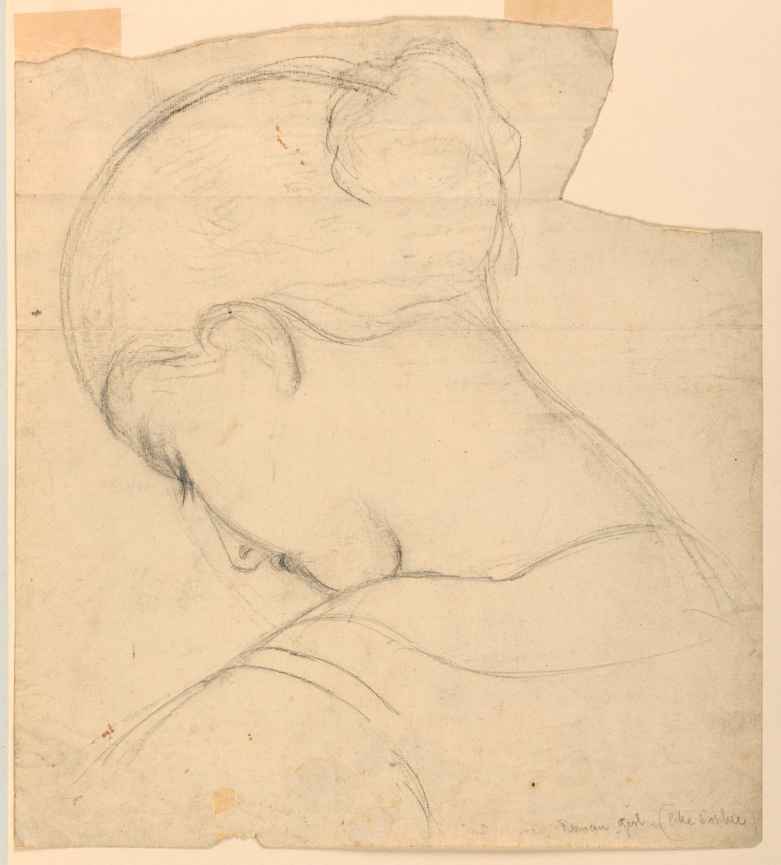 "Roman Girl", Bir Kadının Başı için Çalışma by Daniel Huntington