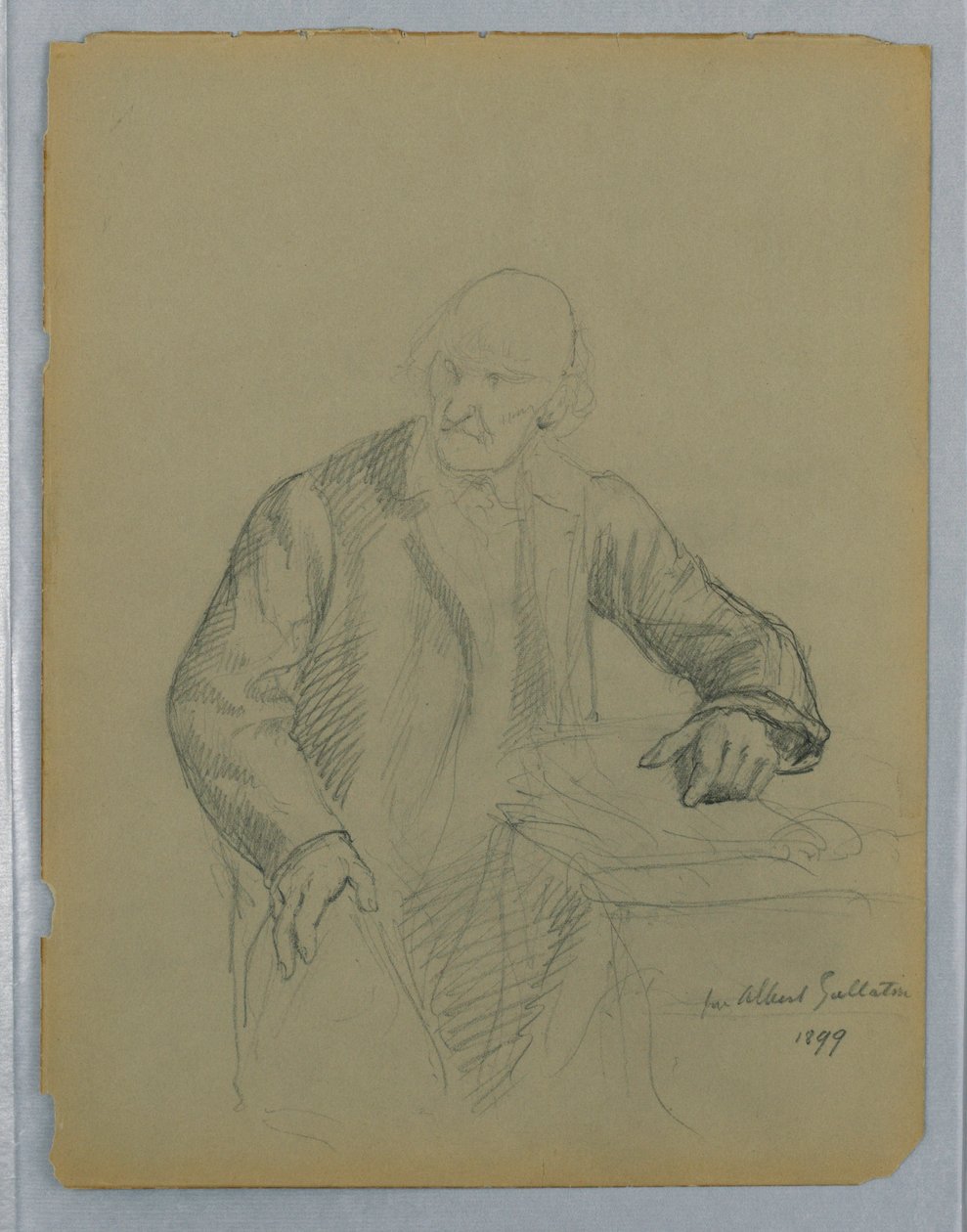 Oturan Albert Gallatin Portresi Çalışması by Daniel Huntington