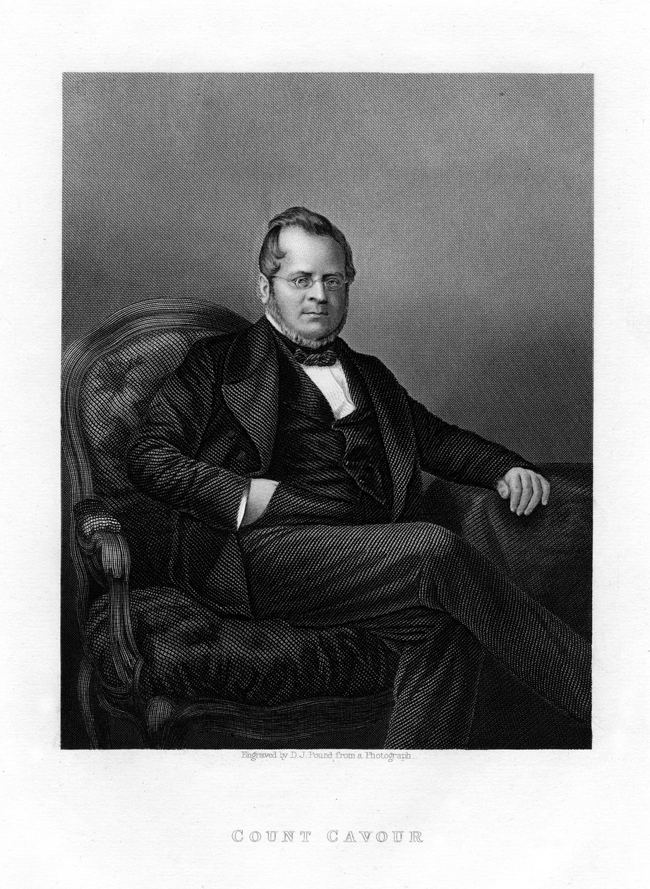 Kont Camillo Benso di Cavour, İtalyan politikacı, 19. yüzyıl by Daniel John Pound