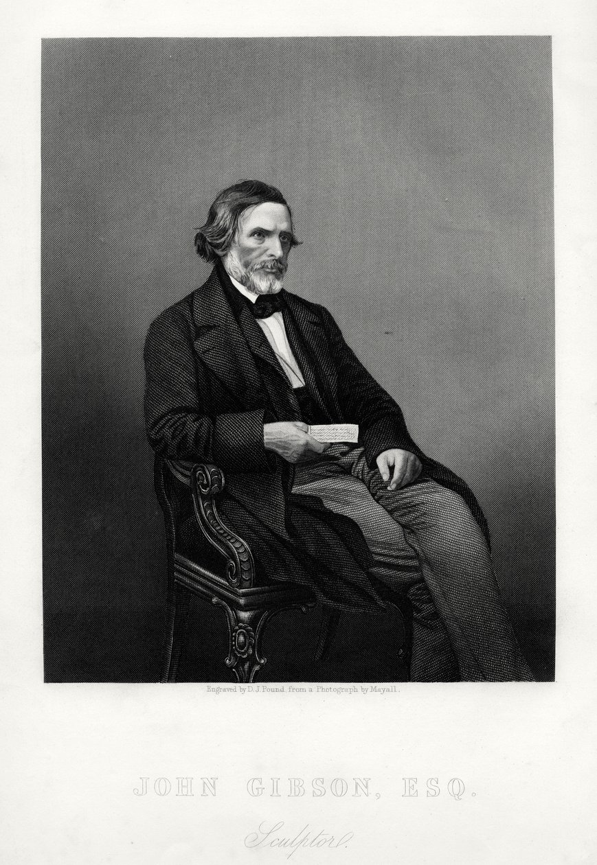 John Gibson, 1790-1866, İngiliz heykeltıraş, c1880. by Daniel John Pound