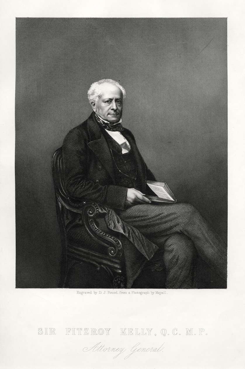 Sir Fitzroy Kelly, İngiliz yargıç, c1880 by Daniel John Pound