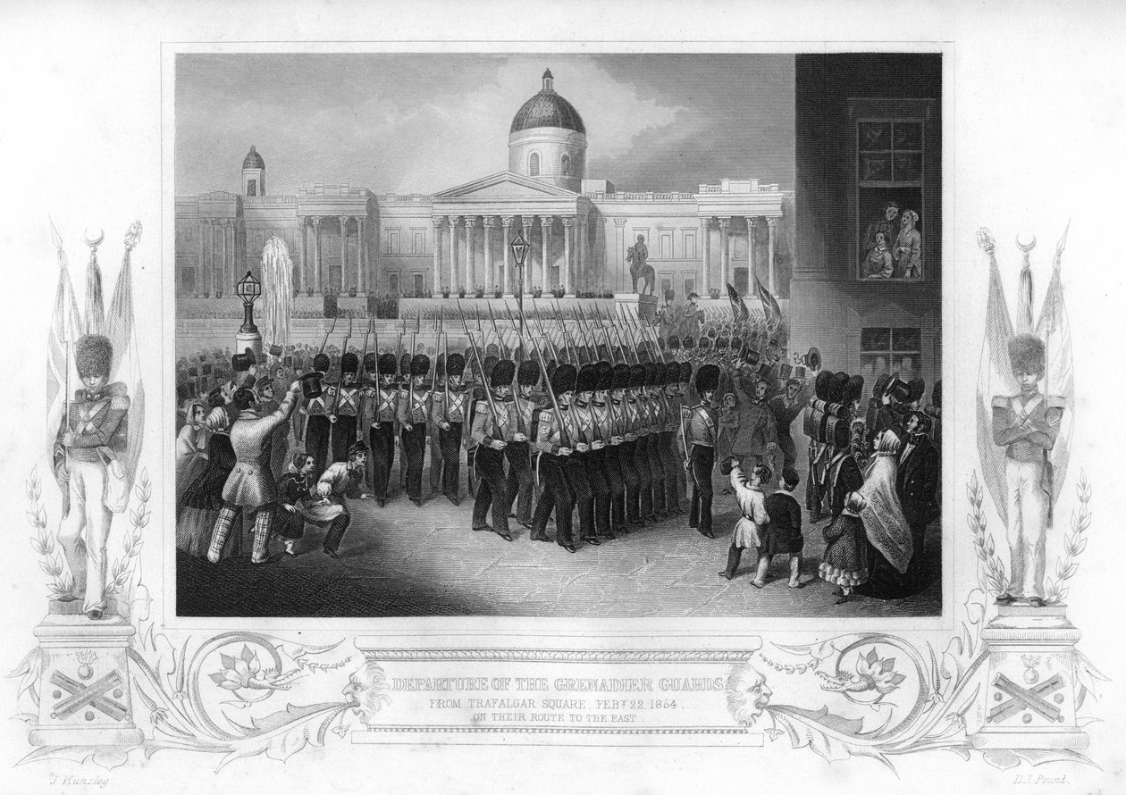 Grenadier Muhafızlarının ayrılışı, Trafalgar Meydanı, Londra, 1854 1857. by Daniel John Pound