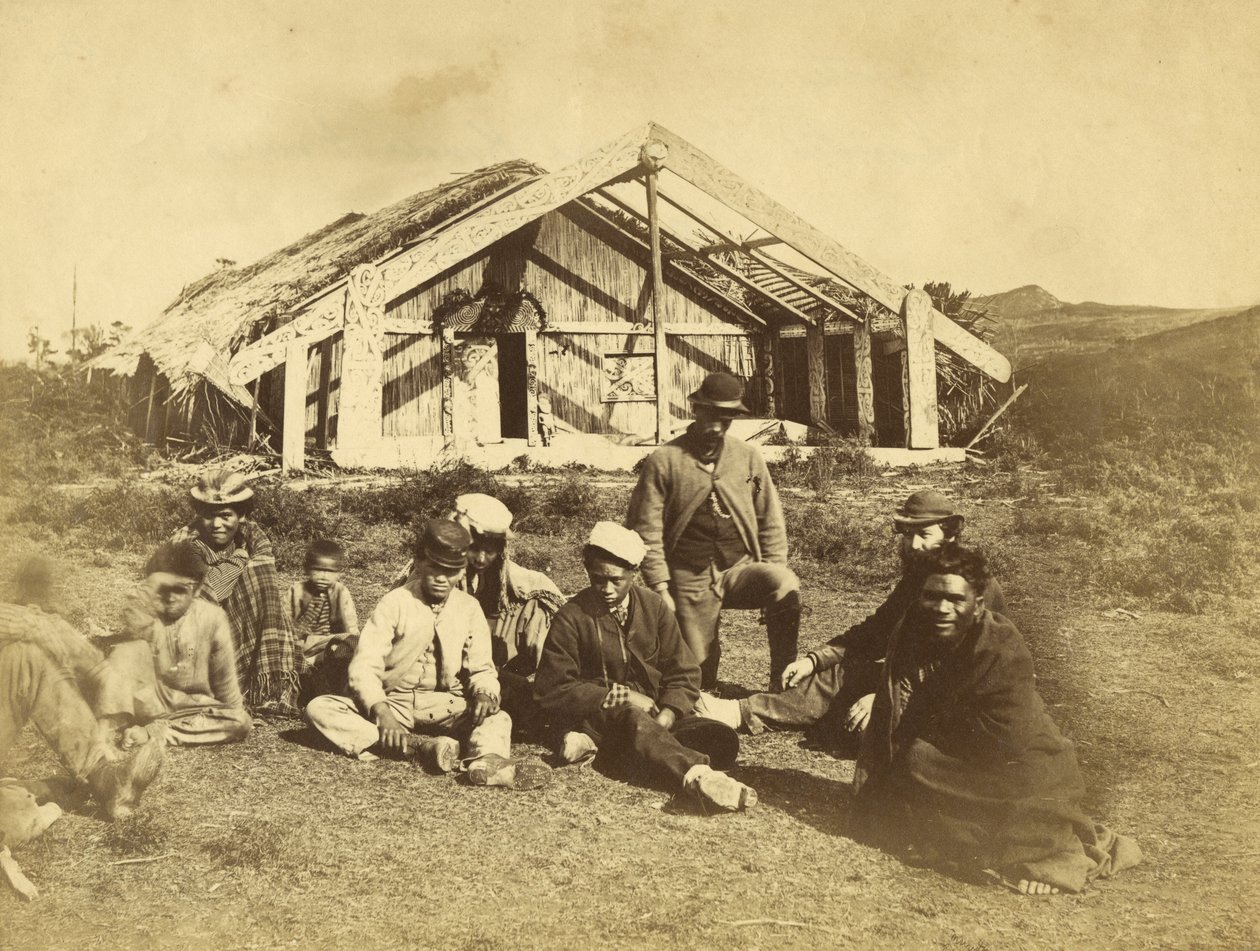 Kuwitis Runanga Evi, Waiona, Adalar Körfezi, 1870 dolayları (albüm baskısı) by Daniel Louis Mundy