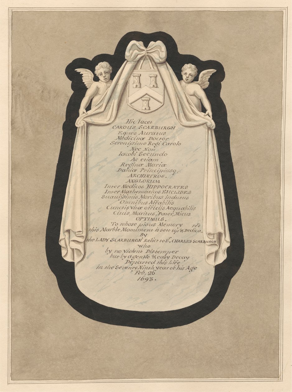 Cranford Kilisesi'nden Carous Scarburgh Anıtı by Daniel Lysons